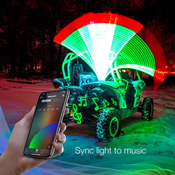 XKGlow 2nd Gen XKchrome Advanced App Control LED Whip Light Kit for 4x4 Offroad UTV ATV - 32  or 48  Discount