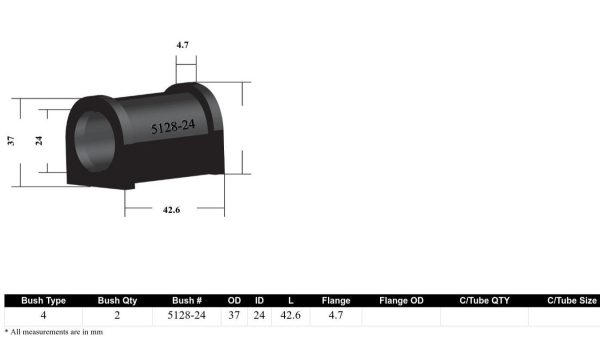 Whiteline Sway Bar Mount Bushing Kit Mazda MX-5 NC (2005-2014) [24mm] Front - KSK080-24 Discount