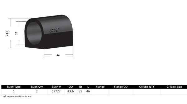 Whiteline Sway Bar Mount Bushing Kit Subaru BRZ (2012-2023) [22mm] Front - KSK105-22 Supply